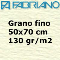 PAPEL PARA ACUARELA FABRIANO 130gr. GRANO FINO 50x70 cm. S/CIDO
