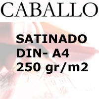 PAPEL DE DIBUJO CABALLO 250gr. SATINADO DIN A4.