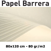<b>PAQUETE 250 HOJAS DE PAPEL BARRERA</b> 80gr. BLANCO SIN CIDO 80x120 cm