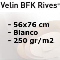 PAPEL DE GRABADO BFK RIVES 250gr. BLANCO 56x76 cm.